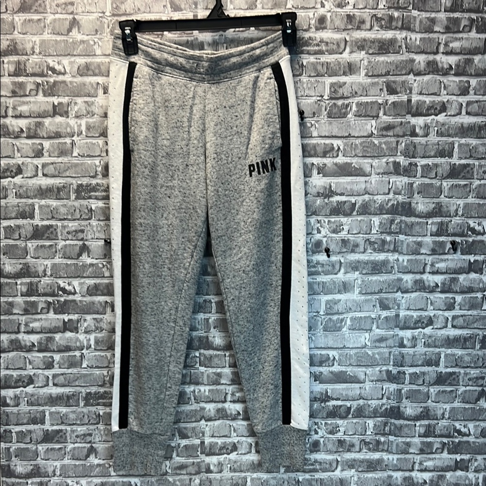 PINK Joggers with Black Stripes